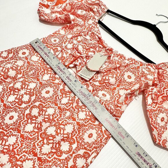 Boden Linen Halter Neck Cutout Column Dress Fire Orange White Size 2 NWT - Picture 15 of 16